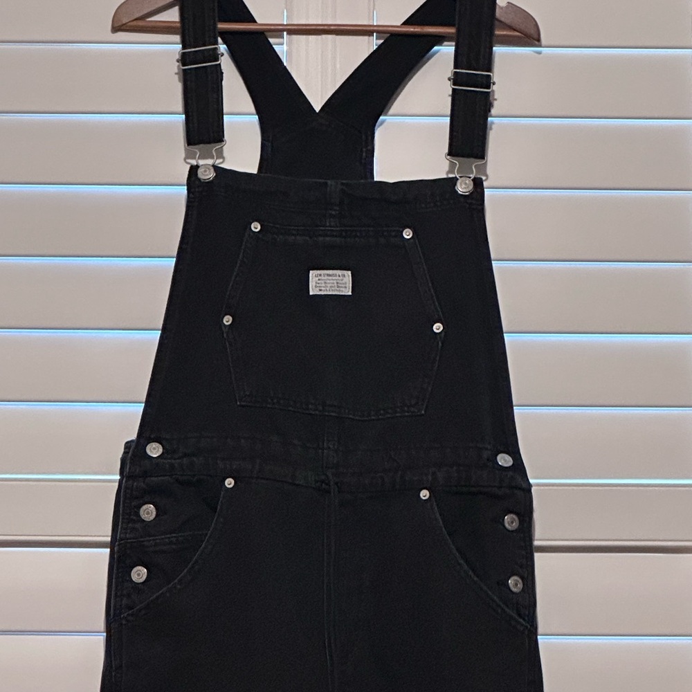 Levi's Strauss & Co Two Horse Brand Women's Black Denim Overalls Size L - Picture 5 of 12